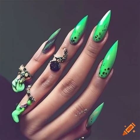 stiletto nails chanel nails|green stiletto nails.